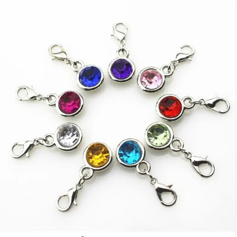 

100pcs/lot Mix Random Color Crystal Dangle Charms CCB Lobster Clasp Charms For Bracelet Pendant Necklace DIY Jewelry