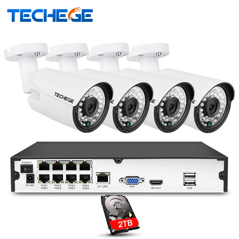 Techege 8CH 1080 P POE NVR комплект 2MP 3000TVL PoE IP Камера P2P облако видеонаблюдения Системы ИК Открытый Ночное видение видео комплект видеонаблюдения Techege 8CH 1080 P POE NVR комплект 2MP 3000TVL PoE IP Камера P2P облако видеонаблюдения Системы ИК Открытый Ночное видение видео комплект видеонаблюдения