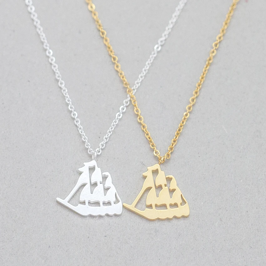 

Viking Boat Pendant Necklace Women Men Army Jewelry Stainless Steel Pirates Of The Caribbean The Black Pearl Ship Sailboat Kolye