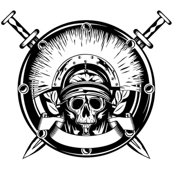 

Sword Shield Skull Sticker Punk Death Decal Devil Name Car Art Wall Decals Decor Mural Rock Decal