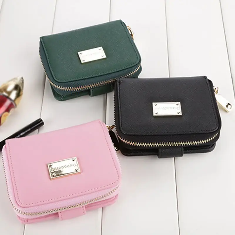 Candy Short Clutch Wallets Female Fashion PU Leather Coin Bag Phone Purses Lady Cards Holder Zipper Wallet 2019 Women Wallets