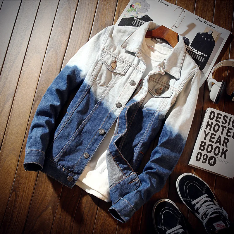 2017 spring men's denim jacket fashion 