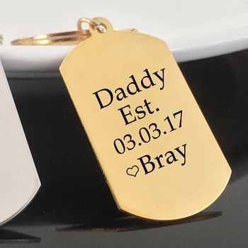 

Expectant father Keyring Dogtag Keychian Day of commemoration Keysholder Name And Date Can Be Customized