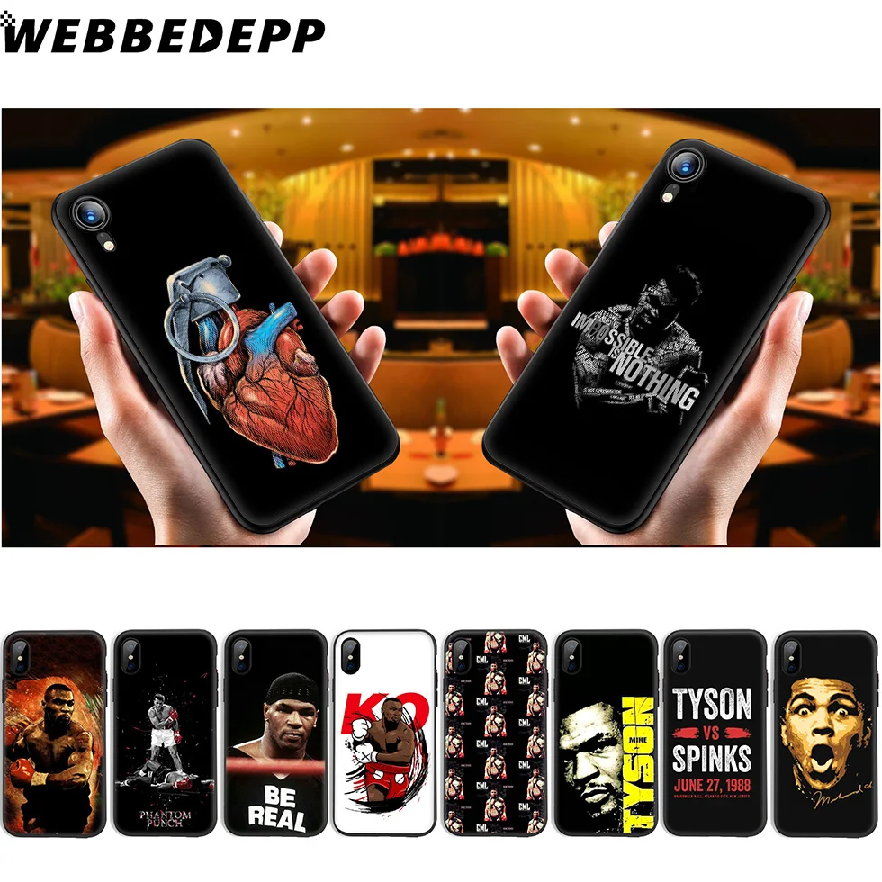 WEBBEDEPP Mike Tyson Boxing Soft Silicone Case for iPhone 11 Pro Xr Xs Max X or 10 8 7 6 6S Plus 5 5S SE |