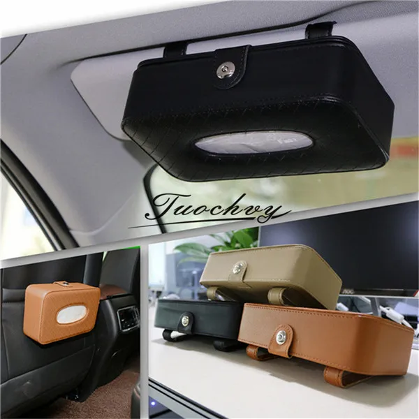 PU Leather Car Sun Visor Tissue Holder Box Napkin Office Zipper Paper Case Clip PU Leather Car Sun Visor Tissue Holder Box Napkin Office Zipper Paper Case Clip