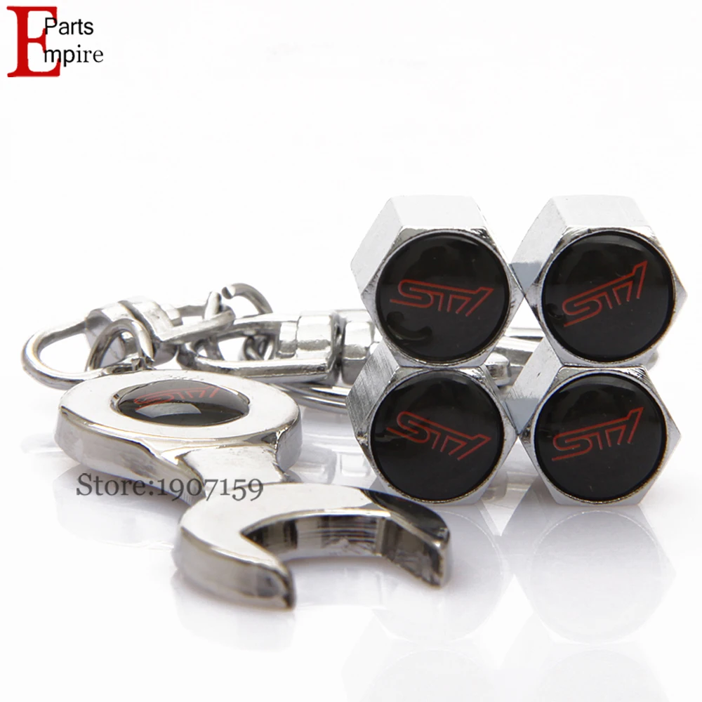 4Pcs/set STI Logo Car Stainless Steel Wheel Tire Valve Tyre Stem Caps