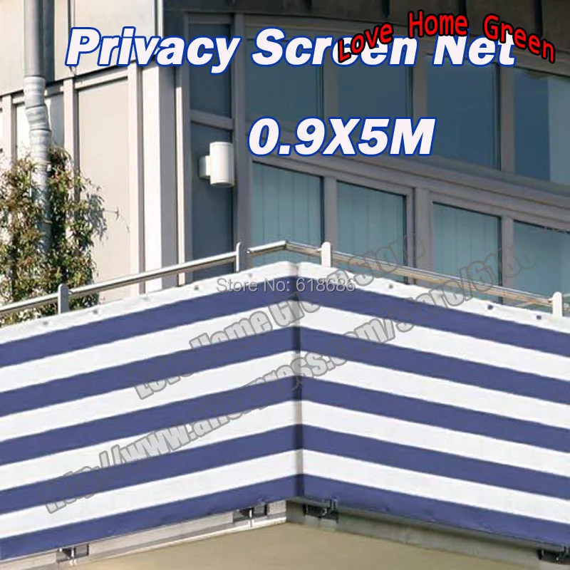 Patio Railing Promotion-Shop For Promotional Patio Railing On Blue/white 0.9X5M striped privacy screen net awning fence for Deck Patio Balcony Porch - Patio Railing Promotion-Shop For Promotional Patio Railing On