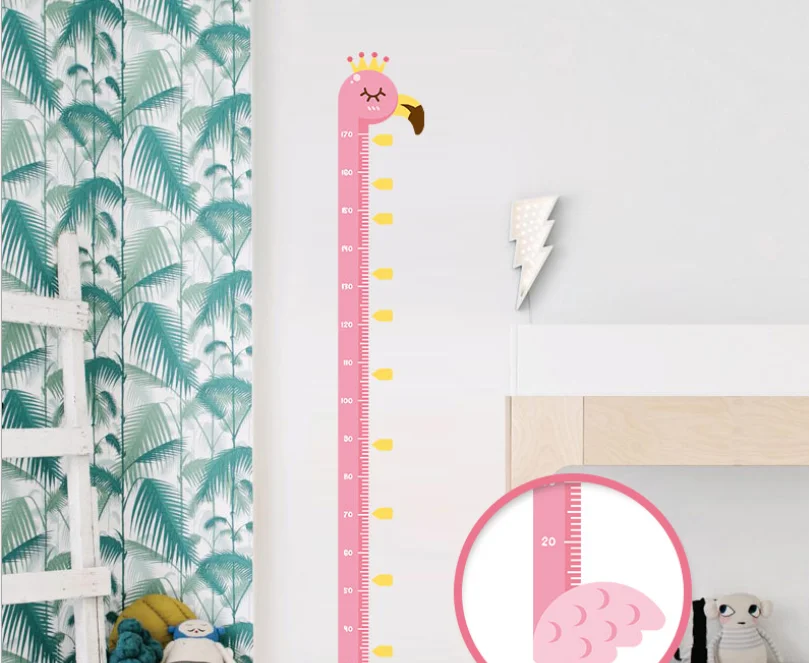 Мультфильм Животные стикер на стену для детей комнаты Лев Слон высота измерения роста диаграмма детской комнаты Декор стены искусства