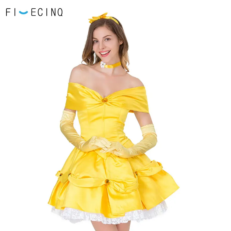 

Princess Cosplay Costume Halloween Retro Elegant Fancy Yellow Clothes Girl Women Dresses Carnival Fairy Tale Performance Suit