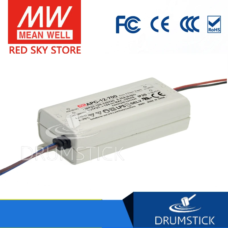 MEAN WELL APC-12E-700 18V 700mA meanwell APC-12E 12 6 W одиночный выход Индикатор импульсный источник