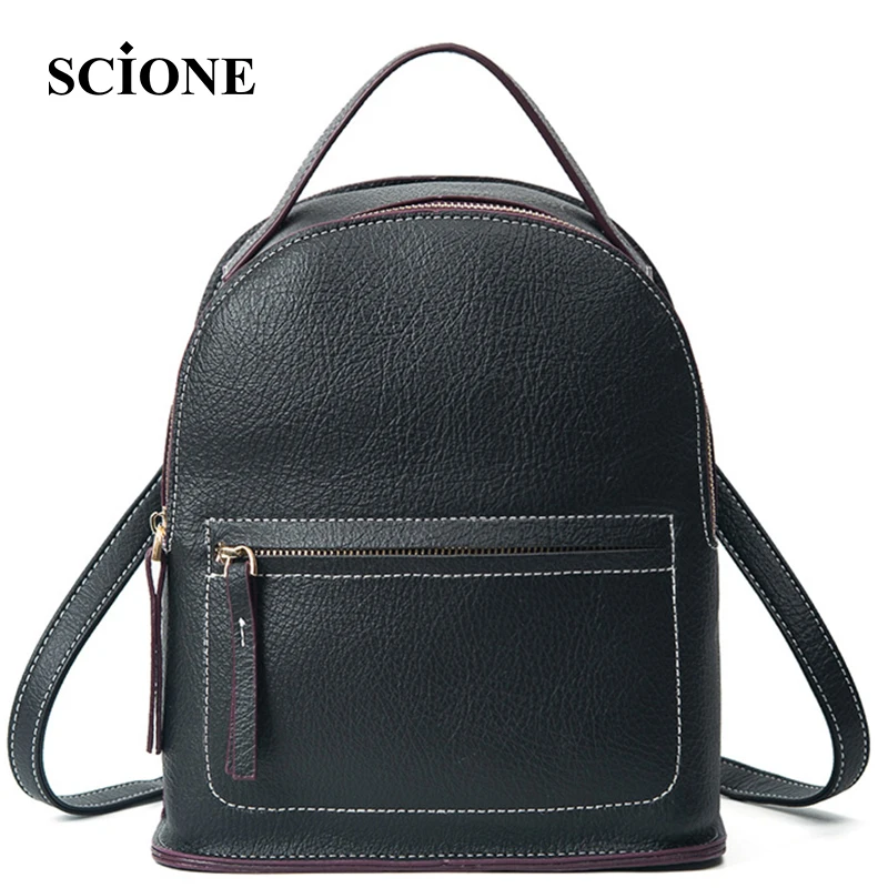 2017 New Quality PU Leather School Bags for Girls Women Backpacks Simple Style Backpack Travel Solid