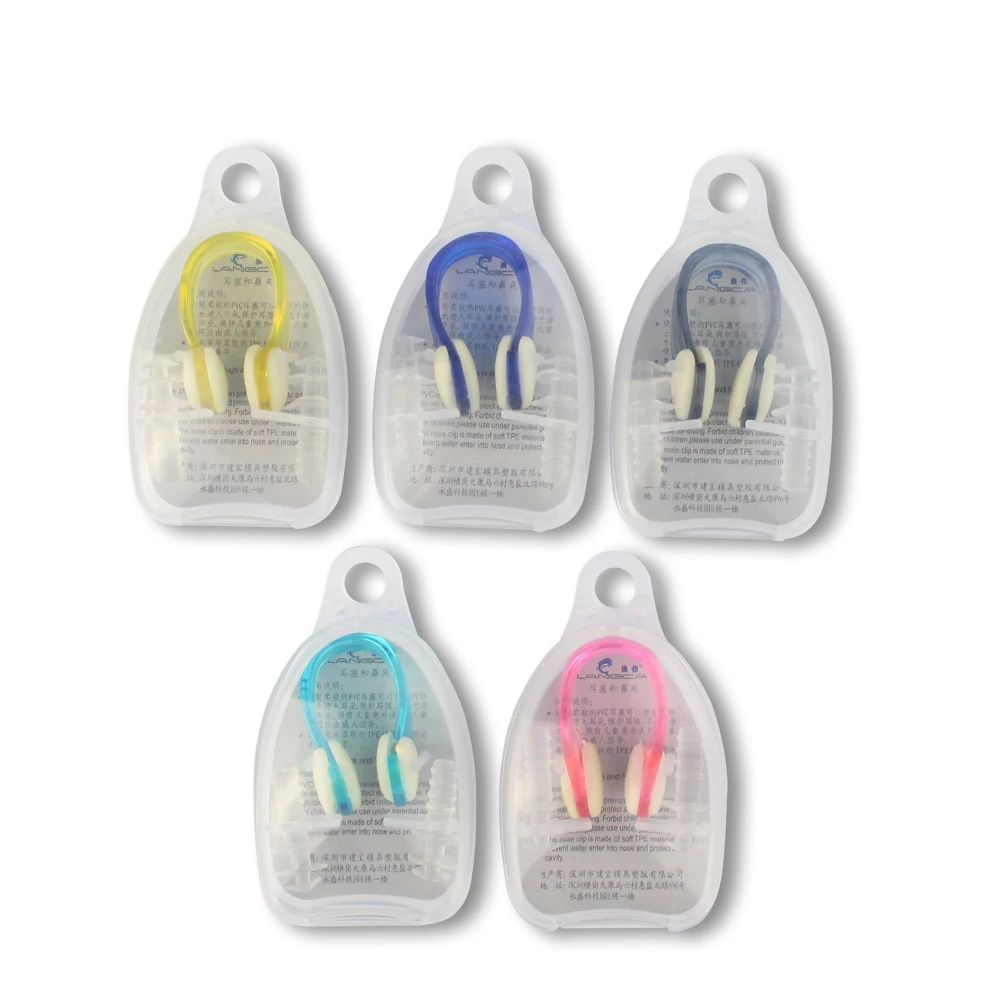 

Silicone Nose Clip Swimming Water Pool Sea KIT Unisex Waterproof Soft Swimming Earplugs Nose Clip Protection Prevents Water