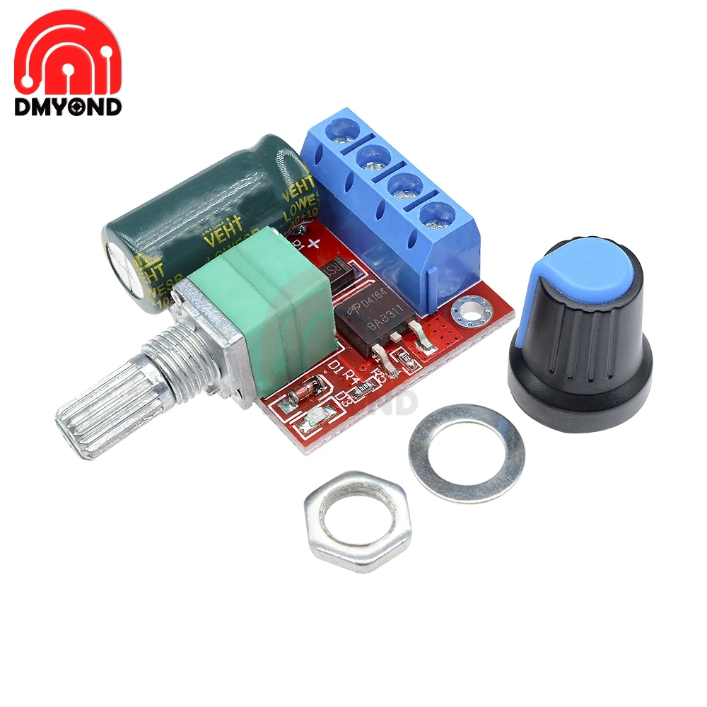 

PWM DC Motor Speed Controller Control Regulator Module 5A Switch Function 90W 4.5-35V LED Dimmer Board 20KHz