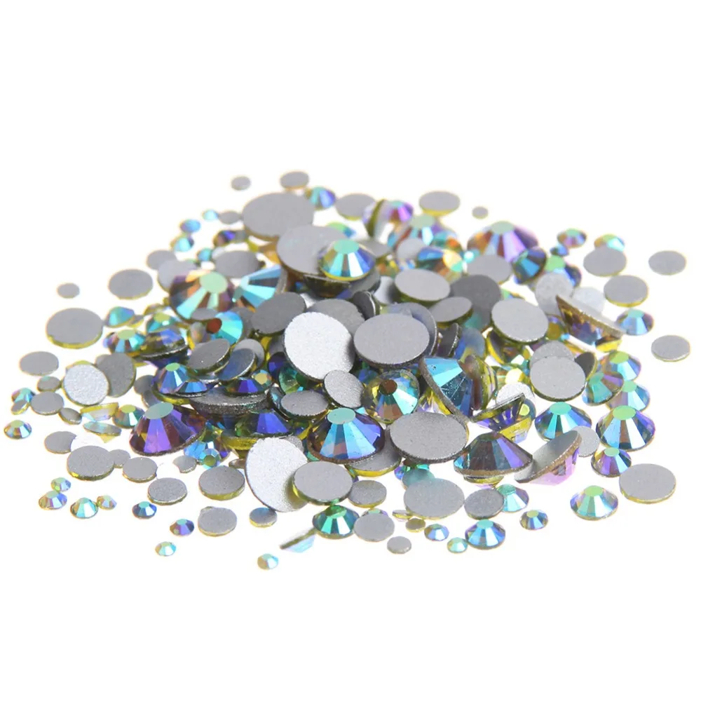 

Super Glitter Olivine AB SS3-SS30 Flatback Non HotFix Crystal Rhinestones For Nail Art Decoration Shoes And Dancing Decoration