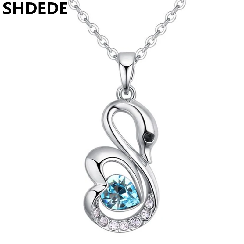 

SHDEDE Austrian Crystal from Swarovski Heart Pendant Necklace For Women Rhinestone Fashion Jewelry Valentines Gift -27086