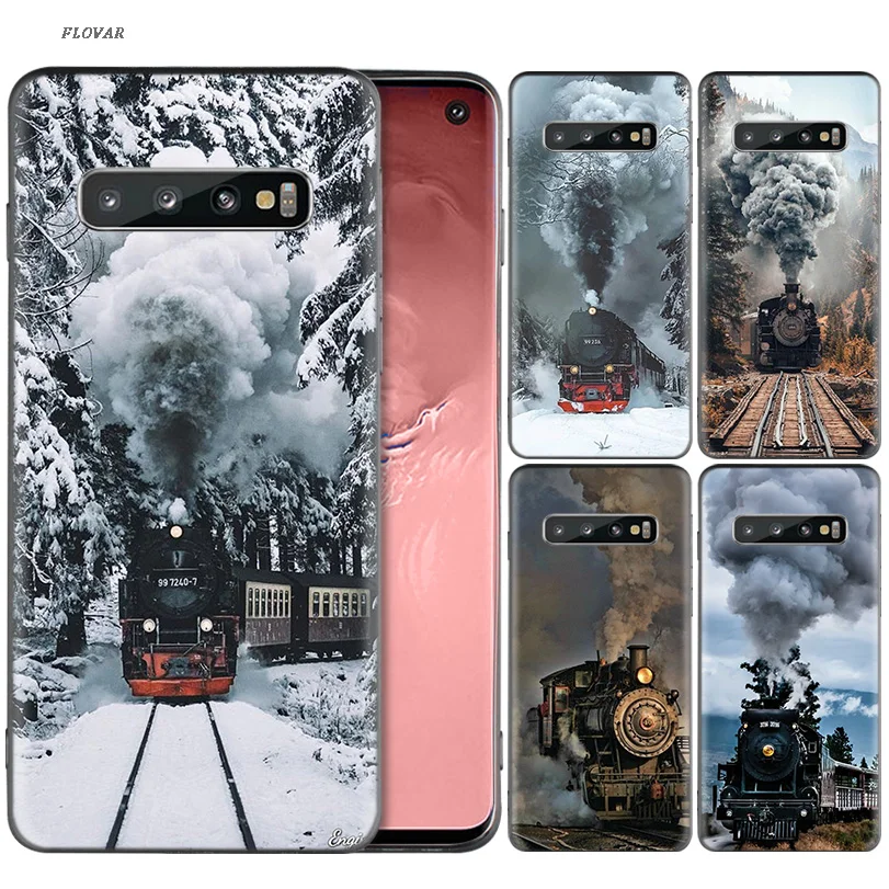 

Vintage Train Railway Travel Silicone Case For Samsung Galaxy A6 A8 J4 J6 Plus A7 A9 J8 2018 Note 9 8 Mobile Phone Bag Cover