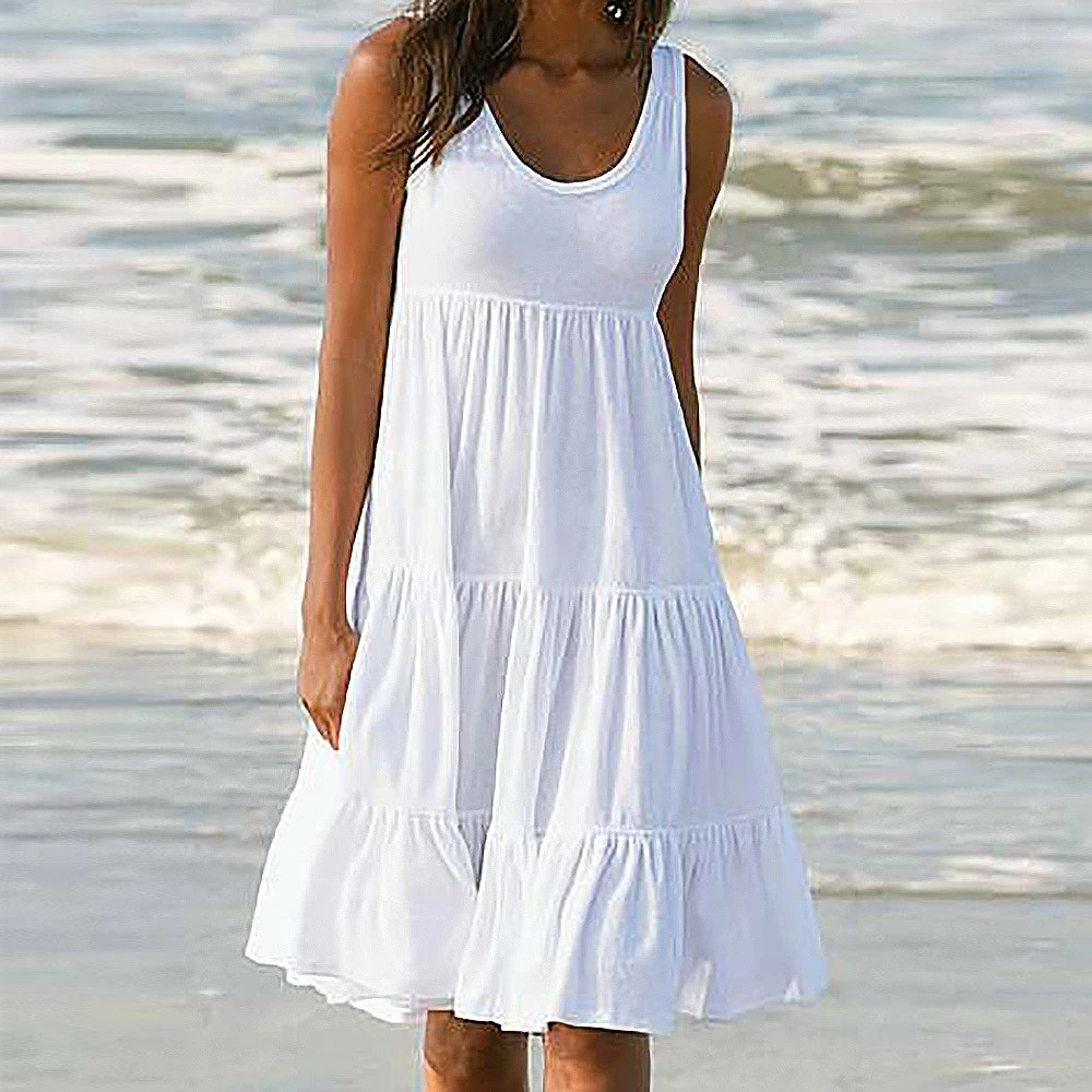 White sleeveless beach cover up Clearance