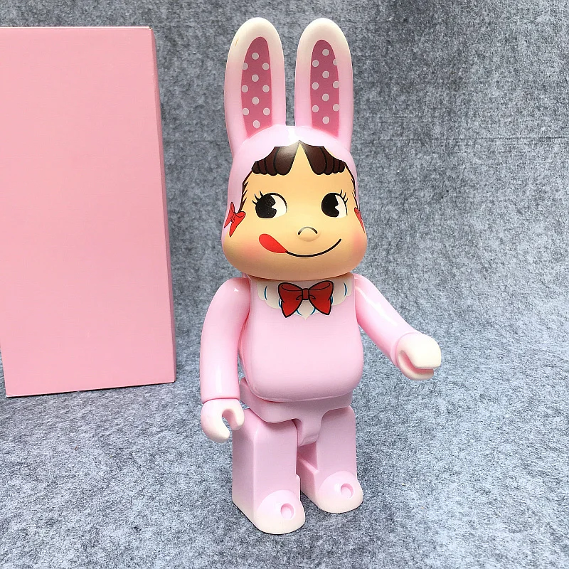 

400% 30CM Milk Girl BE@RBRIC Cos Pink Rabbit Peko Toy DIY Graffiti Vinyl Action Figure Gloomy Bear Collectible Model Toy H123