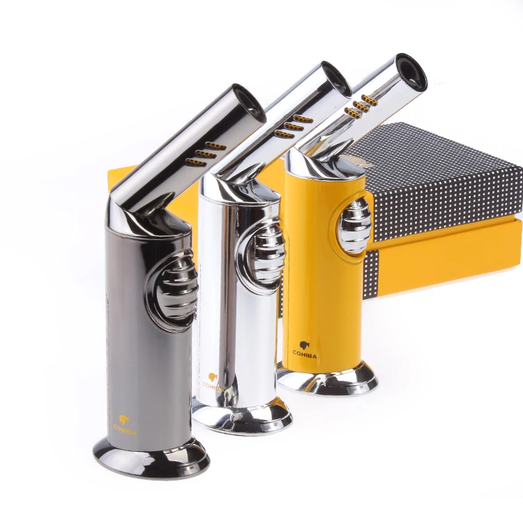 COHIBA Rotate Big Gun Lighter 1 Torch Jet Fire Flame Gas Windproof