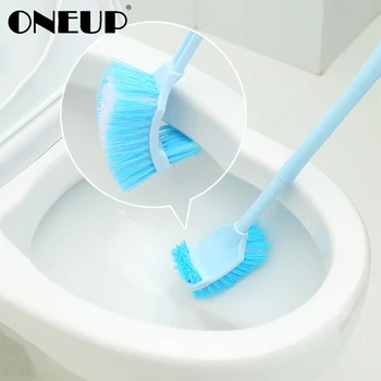 

ONEUP Portable Double Sided Toilet Brush Plastic Long Handle Bathroom Scrub Cleaning Brush Clean Tools Home Bathroom Accessories