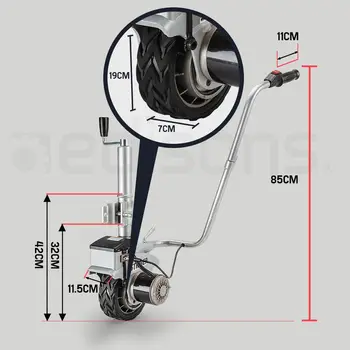 

Electric Caravan Trailer Mover 2270kg MOTORISED JOCKEY WHEEL Solid Wheel