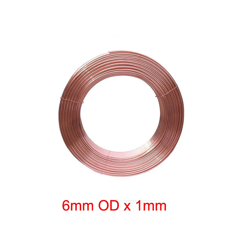 

6mm Outer Diameter x 1mm Thickness Soft copper tube metal hose air conditioner pipe