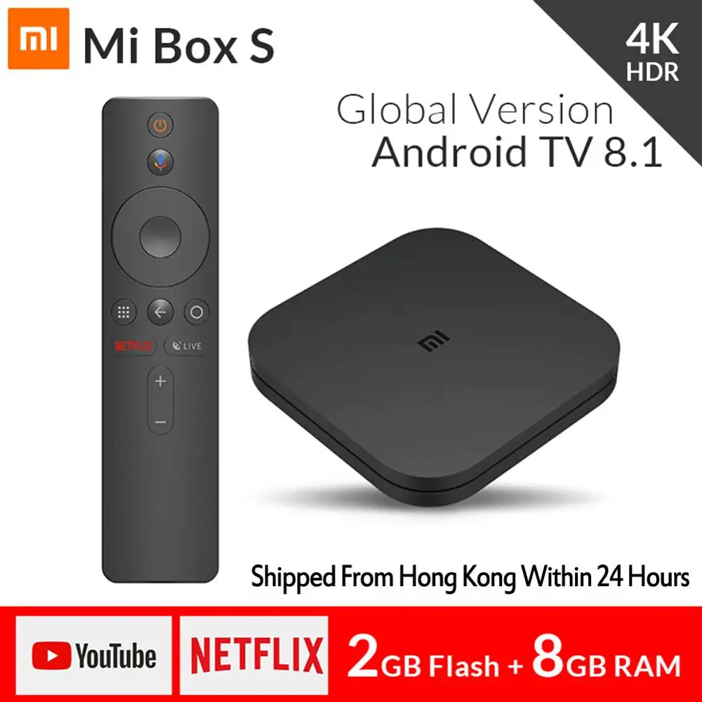 Original Global Version Xiaomi Mi TV Box S 4K Android 8.1 Ultra HD 2G 8G WiFi Google Cast Netflix I