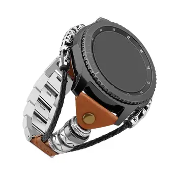 

Straps for Samsung Gear S3 Frontier Classic Band Stainless Steel Metal 22mm Strap for Samsung Galaxy Watch 46mm Bracelet Leather