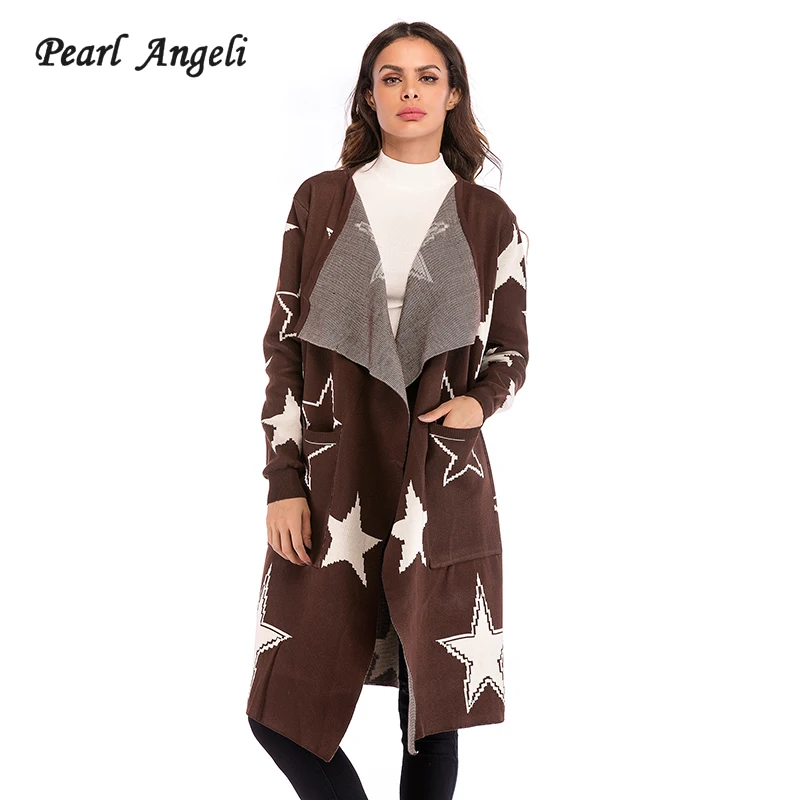 Fashion Women Long Sweater Coat Long Sleeve Knit Jacket