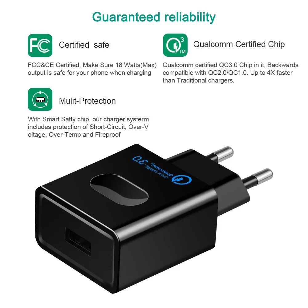 USB Charger Quick Charge 3.0 Fast Charger QC3.0 QC2.0 USB Adapter 18W Portable Wall Charger for Mobile Phone Chargers 04