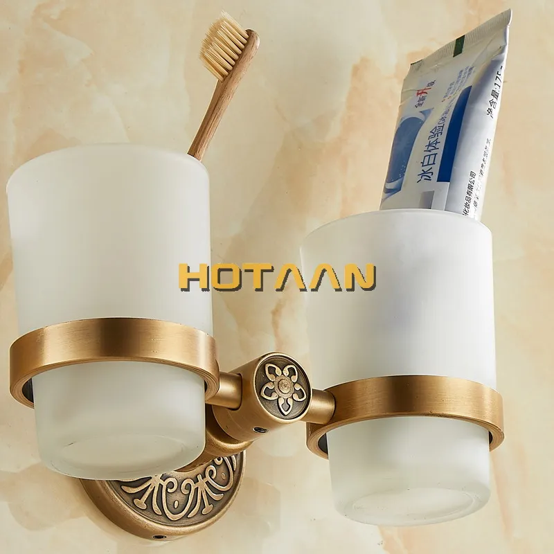 Aluminium double Tumbler Holder Cup & Tumbler Holders Toothbrush Holder Bathroom Accessories Banheiro YT-14208