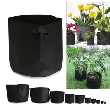 

Outdoor Round Flower Planting Bag PP Nonwoven Plant Growth Pouch Vegetable Growing Pot 1-34 Gallons