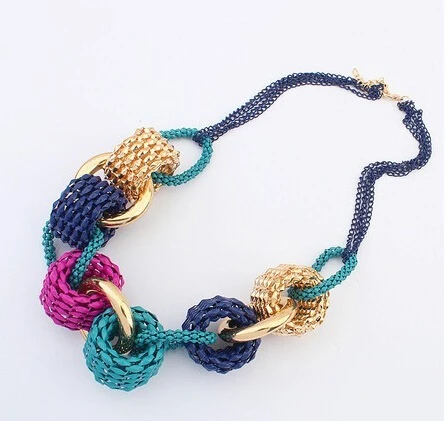 

Fashion Circles Handmade Big Necklace Chunky Chain Women Choker Wide Maxi Collar Statement Necklaces 2019 Big Jewelry Wholesale