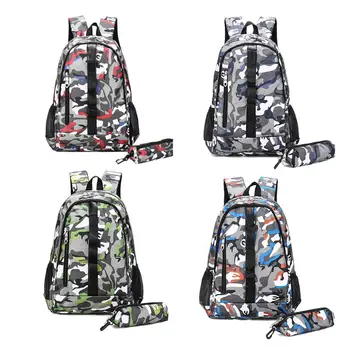

2Pcs Camouflage Backpack Rucksack Large Capacity Backpack Summer Camping Student School Bag Daypack for Hiking TrekkingTraveling