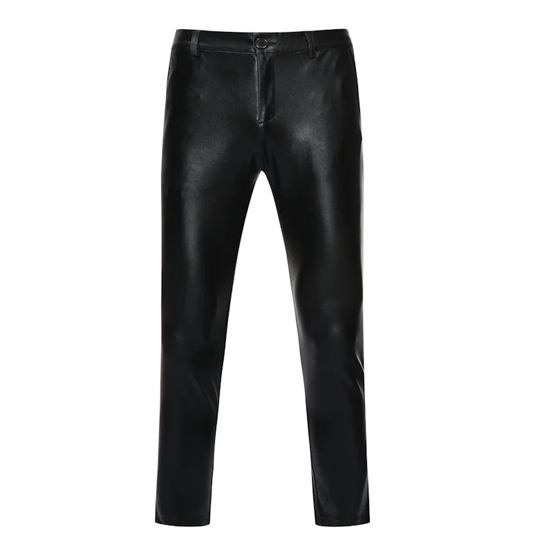 Gold Shiny Metallic Sweatpants Men Pants Bronzing Hip Hop Nightclub DJ Streetwear Trousers Party Motorcycle Leather Jogger Pants 6