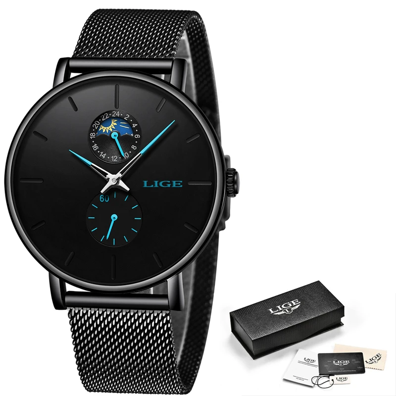 

2019 New LIGE Fashion Sport Mens Watches Brand Luxury Waterproof Simple Watch Men Ultra Thin Dial Quartz Clock Relogio Masculino