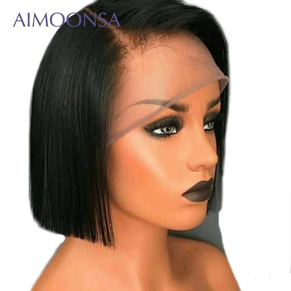 

Undetectable Lace Wig Transparent Lace Wigs Straight Human Hair Wigs Invisible Knots 13*6 Deep Part Wig Peruvian Aimoonsa