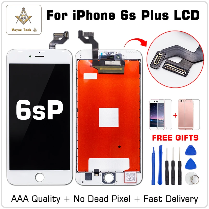 Качественный ЖК дисплей класса AAA без битых пикселей для iPhone 6S Plus с 3D сенсорным