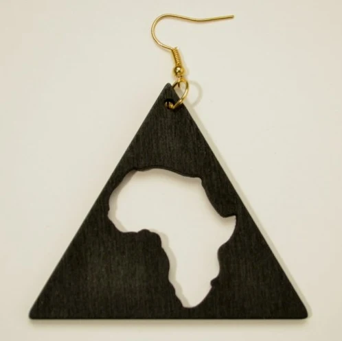 

Free Shipping!!! Triangle African Map Wooden Earrings