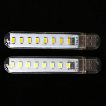 

Mini Mobile Power USB LED Lamp DC5V 8 LED Camping Computer Portable Night USB Gadget Lighting For PC Laptop