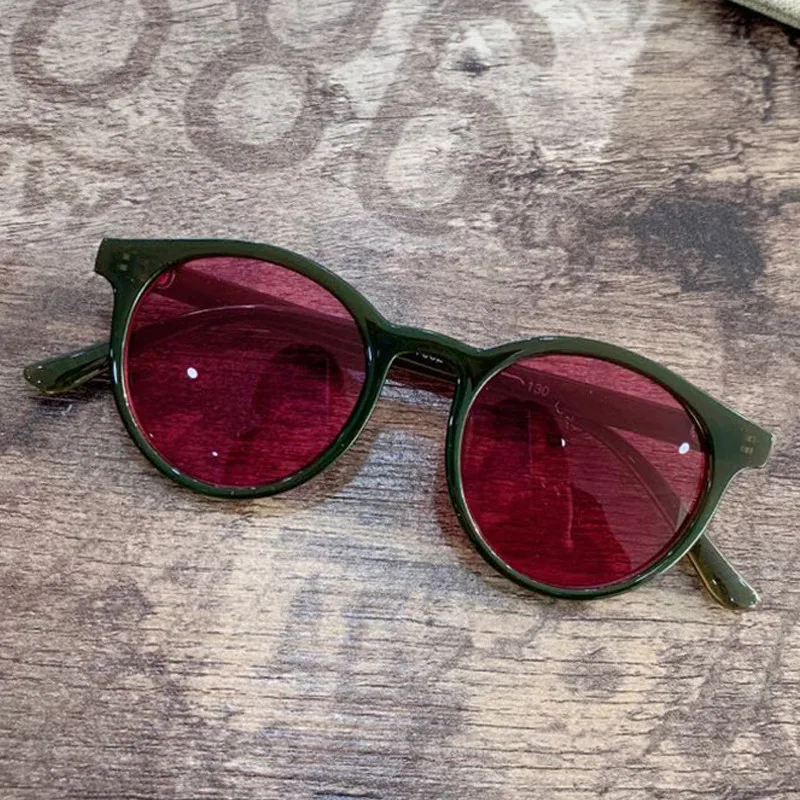 Iboode ретро круглые детские солнцезащитные очки для мальчиков и девочек UV400 детские солнцезащитные очки винтажные простые детские солнцезащитные очки Oculos De Sol - Цвет линз: Green Red