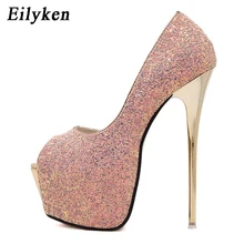 Eilyken/шикарные женские туфли-лодочки пикантные женские туфли-лодочки с открытым носком на высоком каблуке обувь на платформе белые, черные, розовые свадебные вечерние туфли размеры 34-40
