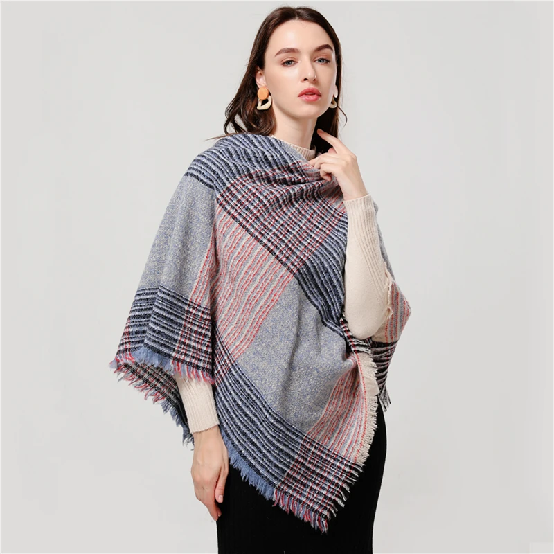 new designer brand women cashmere scarf triangle winter scarves lady shawls and wraps knit blanket neck striped foulard