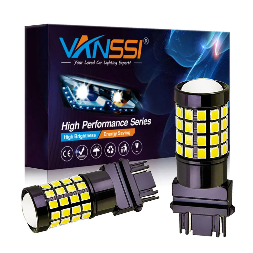 Vanssi 2x 1600Lm 3157 4157 3357 3457 3156 3056 3057 3157NA светодиодный лампы для обратный сигнал задние тормоза Светильник лампы белый янтарь