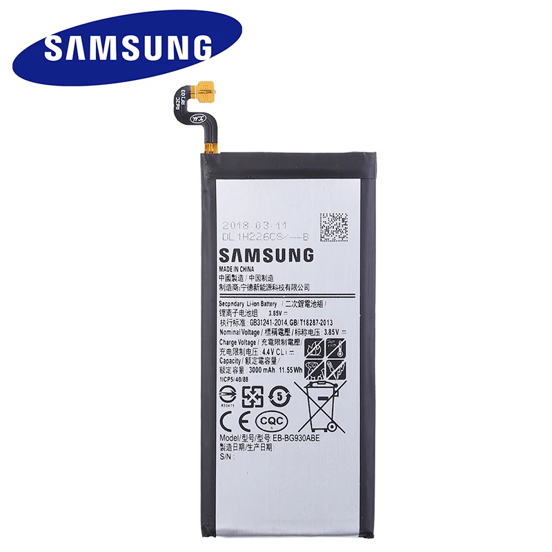 

Original Samsung Battery EB-BG930ABE For Samsung Galaxy S7 G930 G930F G930FD G930W8 Replacement Phone Battery 3000mAh