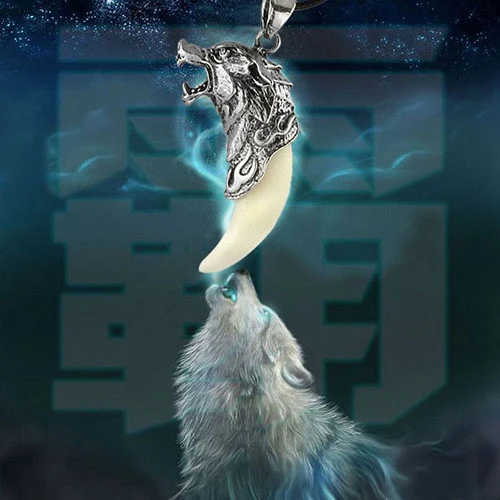 Cool Brave Men Wolf Head Tooth Pendant Necklace Domineering Jewelry Fashion Gift men's necklace mens chains