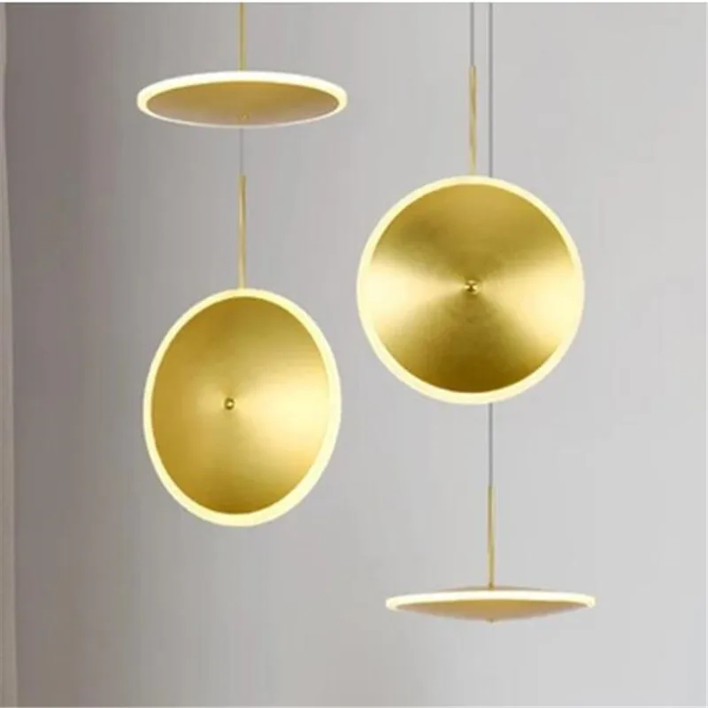 

Post-modern Nordic Creative Luxurious Golden Plate Led Pendant Light For Living Room Dining Room Bedroom Bedside 1652