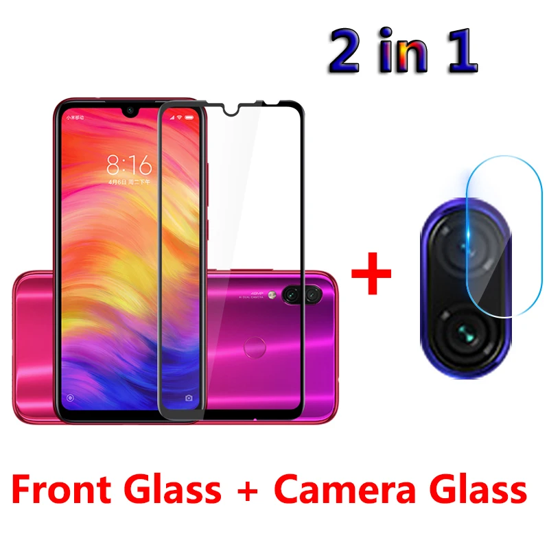 

2 in 1 Back Camera Lens Tempered Glass For XiaoMi Redmi Note 7 Pro Full Cover Screen Protector On Redmi Note 7 Protective Film