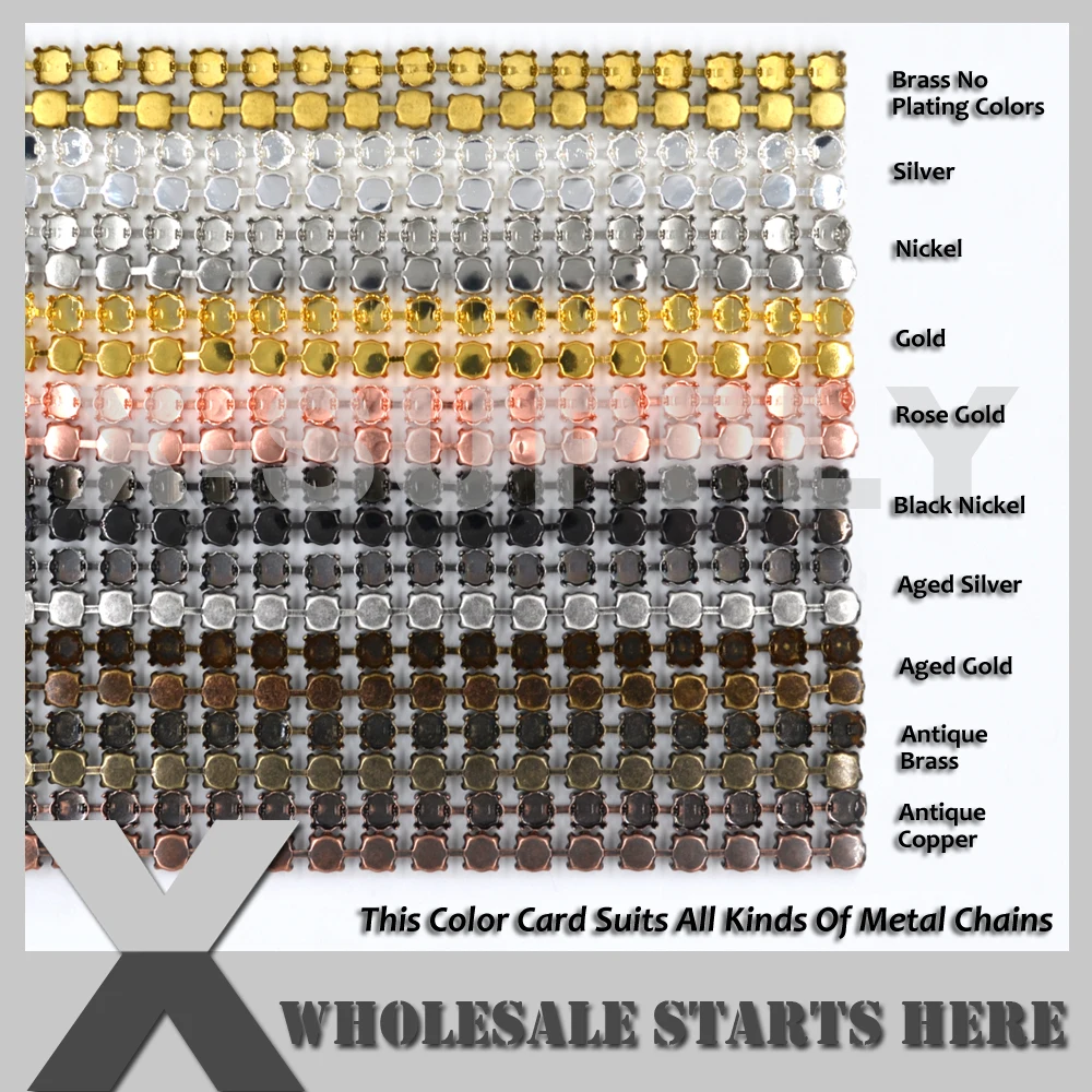 Color Card Of Metal Chains