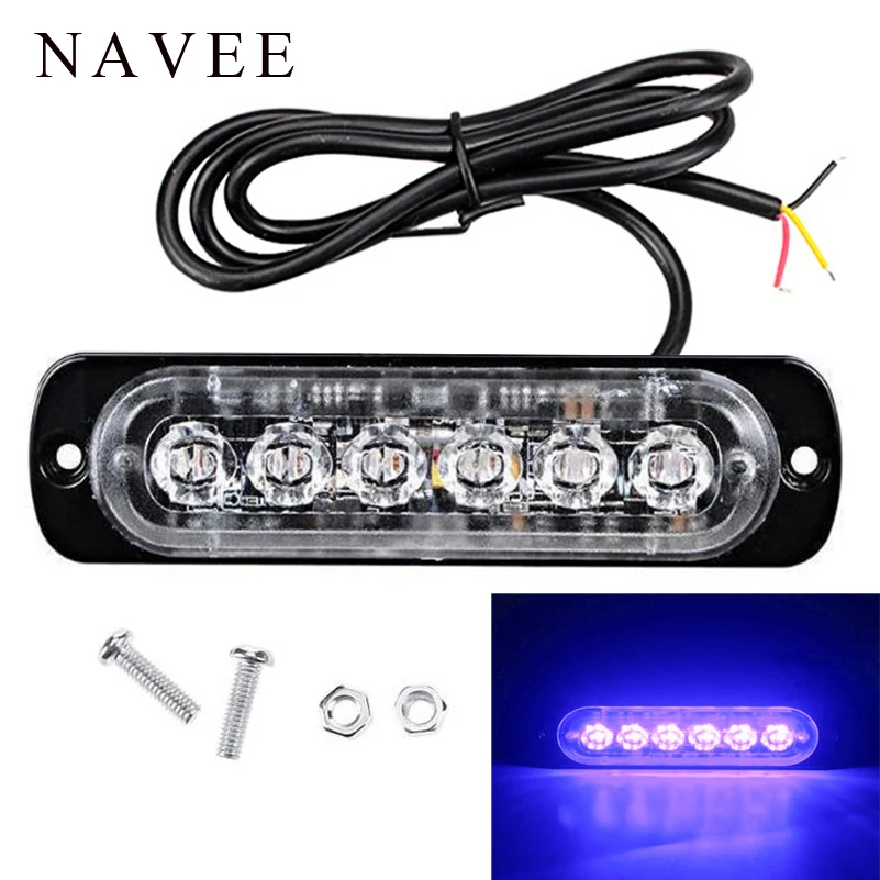 

6 LED Car truck led Light Bar Mini Emergency 12V 24V 18 Flashing Mode Strobe light for Flash Emergency Warning Light